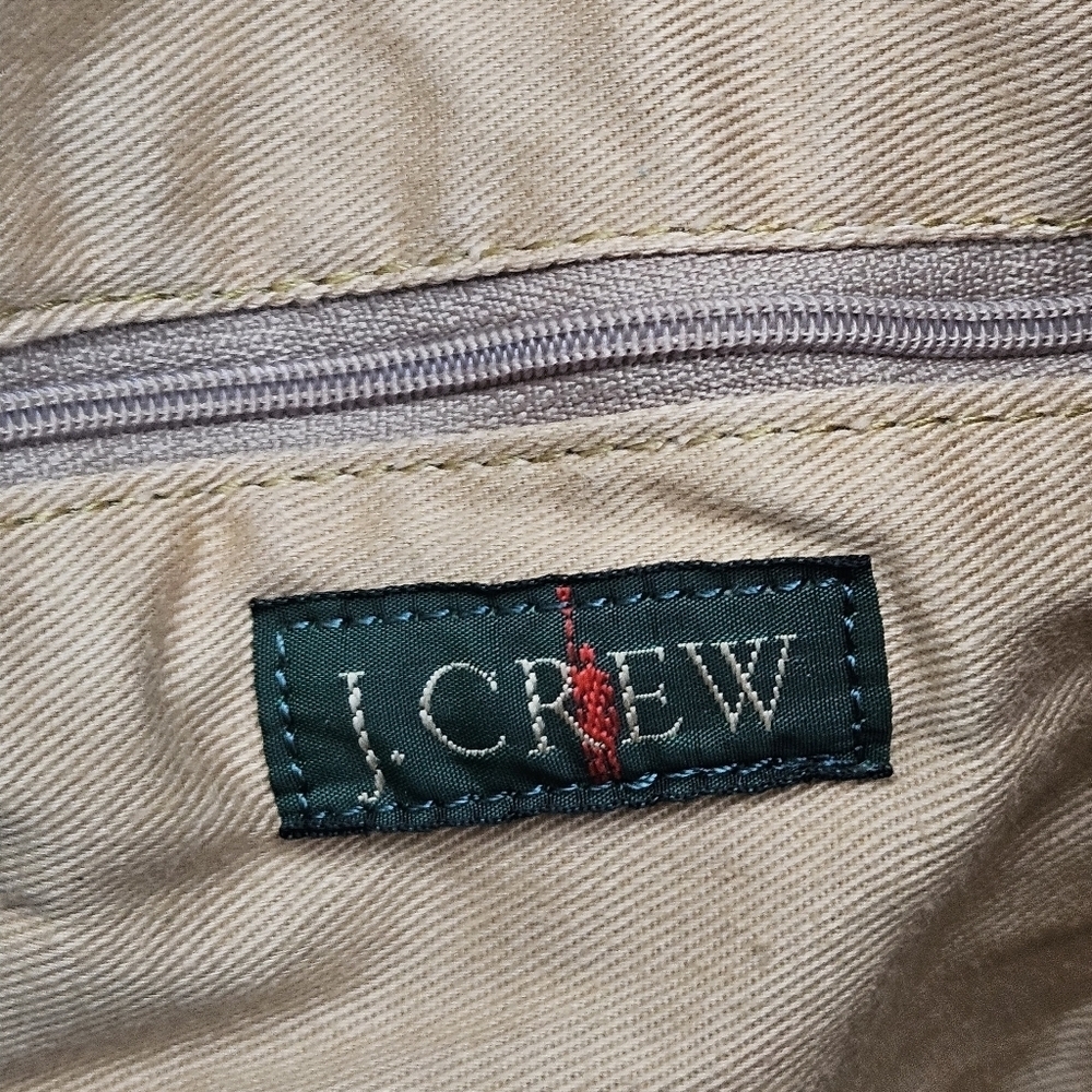 Vintage J CREW Oarsman Rugged Leather Weekender Bag Large Travel Duffle Worn - Picture 14 of 16